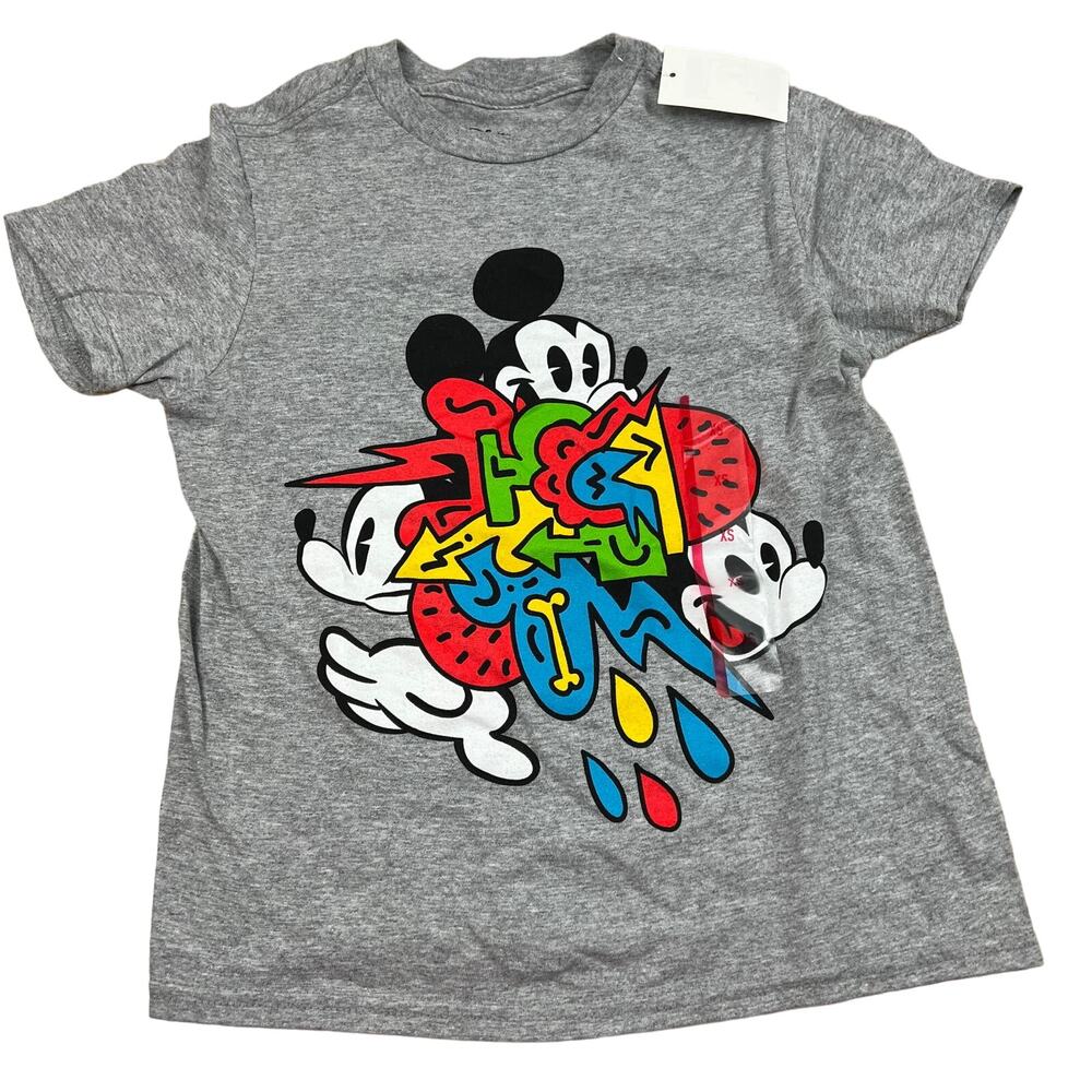 Mickey Mouse and Friends Boys' Retro Graphic Gray T-Shirt - Size XS - NWT